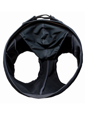 Coast Genesis short square leg brief cut nylon spandex swimsuit in black inside view thumbnail.